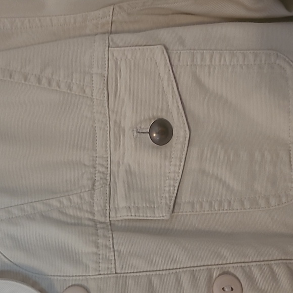 Christopher & Banks cotton button front very light tan jacket Sz XL - Picture 3 of 7